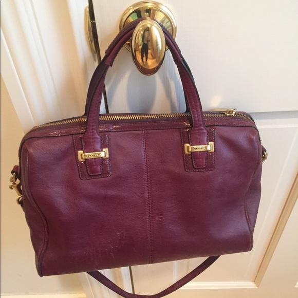 Coach leather Bordeaux bag - Picture 6 of 8